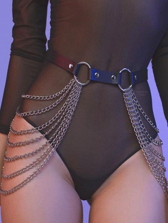 Ceinture à chaîne multicouche avec pompons