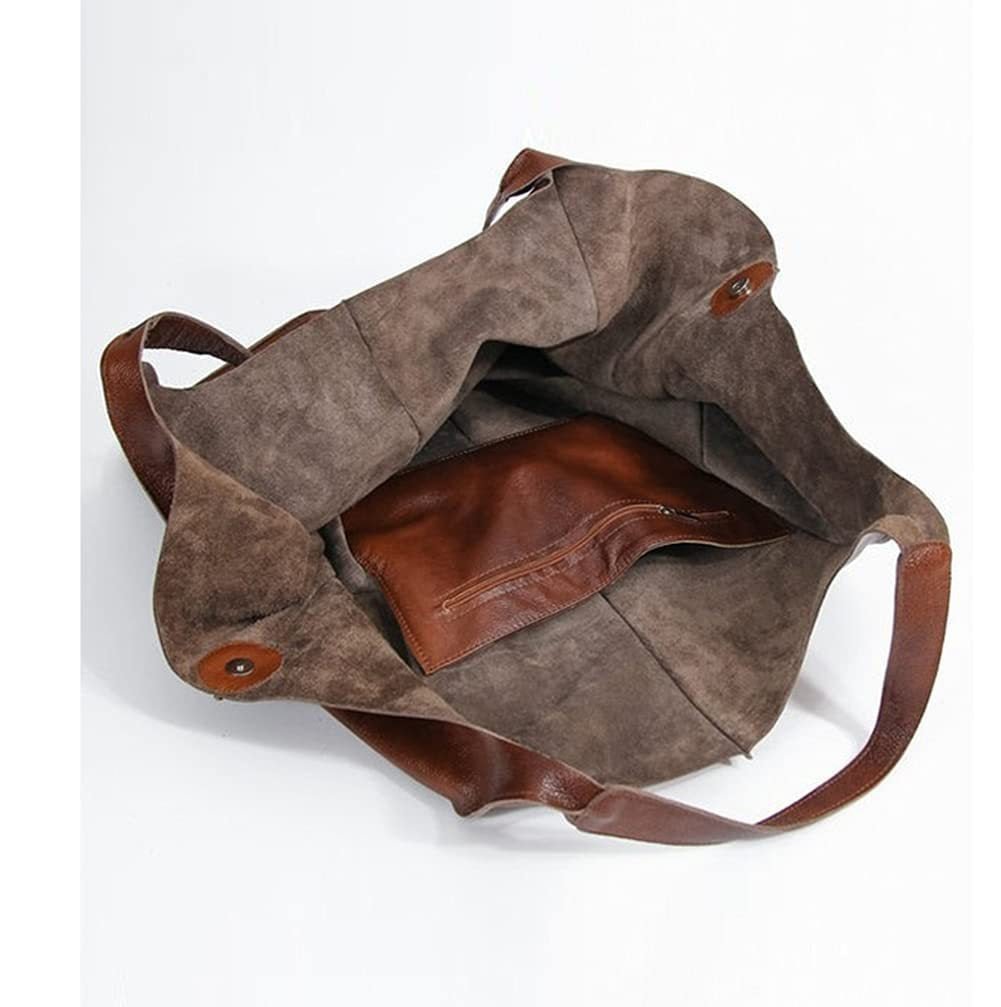 Sac bandoulière simple en cuir souple de grande capacité