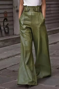 Pantalons taille haute et jambes larges