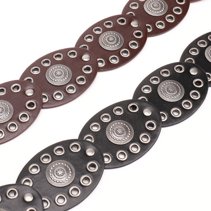 Ceinture ovale à boucle ronde en alliage
