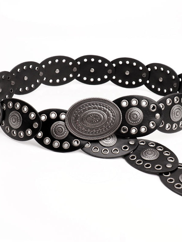 Ceinture ovale à boucle ronde en alliage