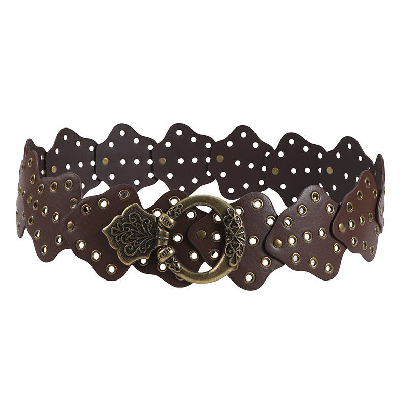 Ceinture polyvalente avec couture en forme de feuille