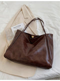 Sac seau en cuir souple de grande capacité
