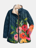 Veste matelassée à fleurs peintes