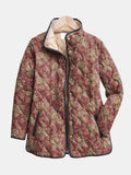 Veste matelassée en damas couleur prune