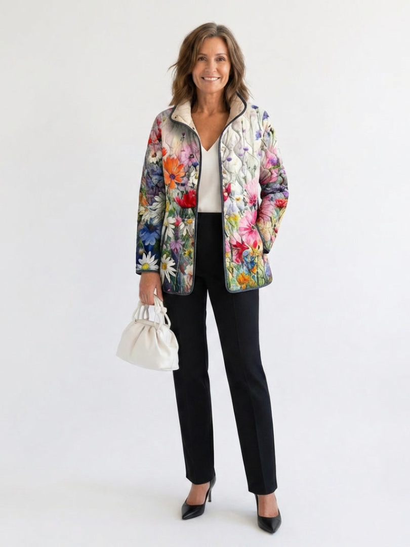 Veste matelassée à fleurs sauvages