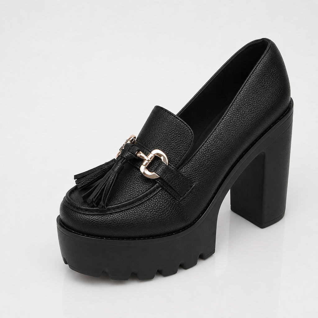 Chaussures à plateforme avec pompons