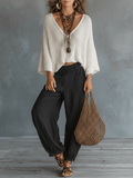 Ensemble pantalon sarouel avec manches cape