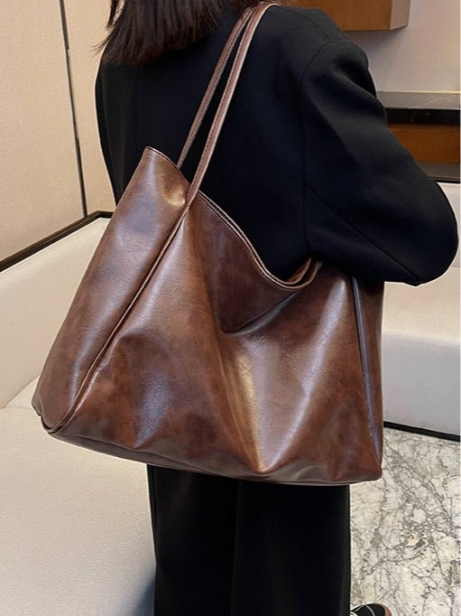 Sac seau en cuir souple de grande capacité