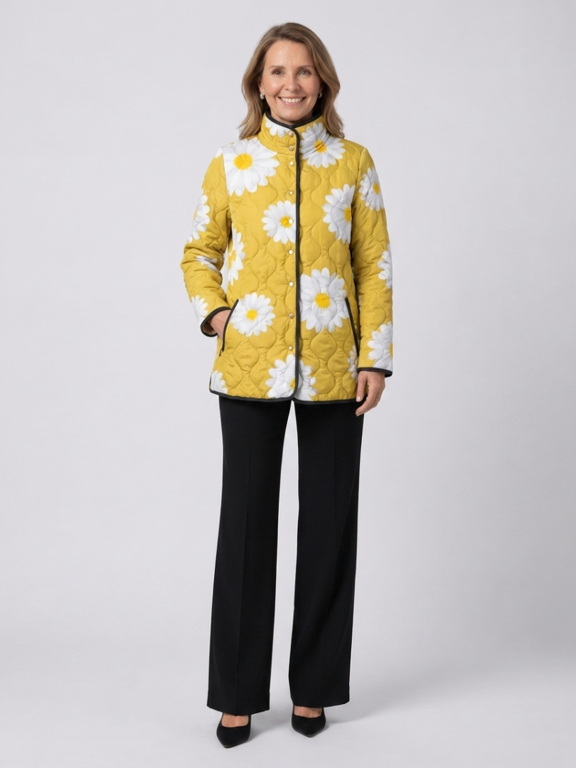 Veste matelassée à marguerites