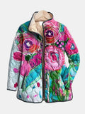 Veste matelassée à motif floral aquarelle