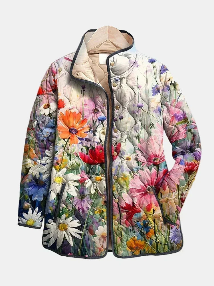 Veste matelassée à fleurs sauvages