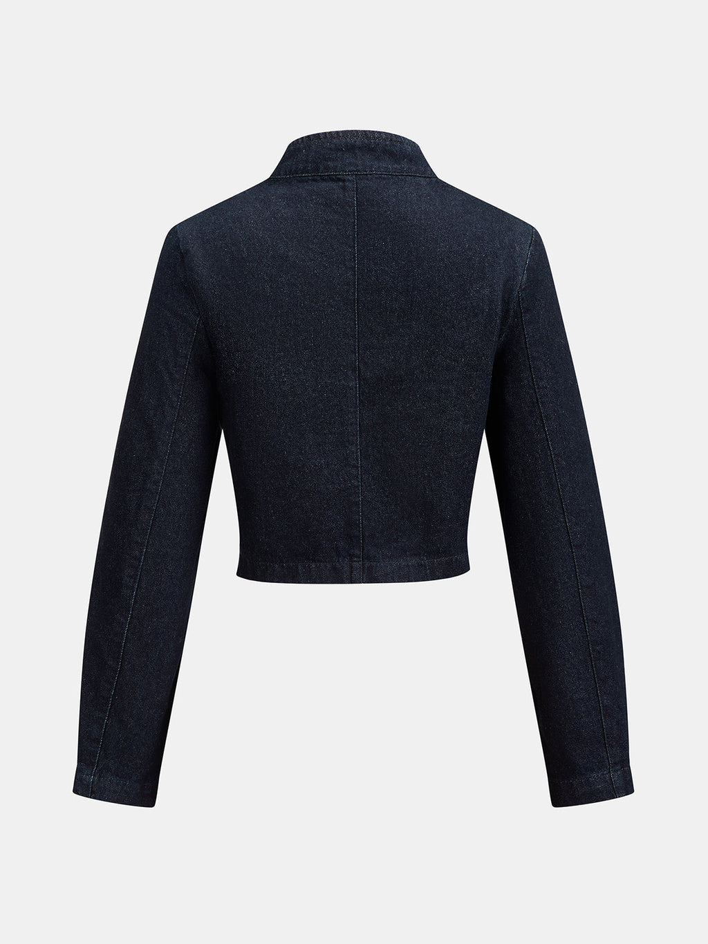 Veste en jean courte à col officier