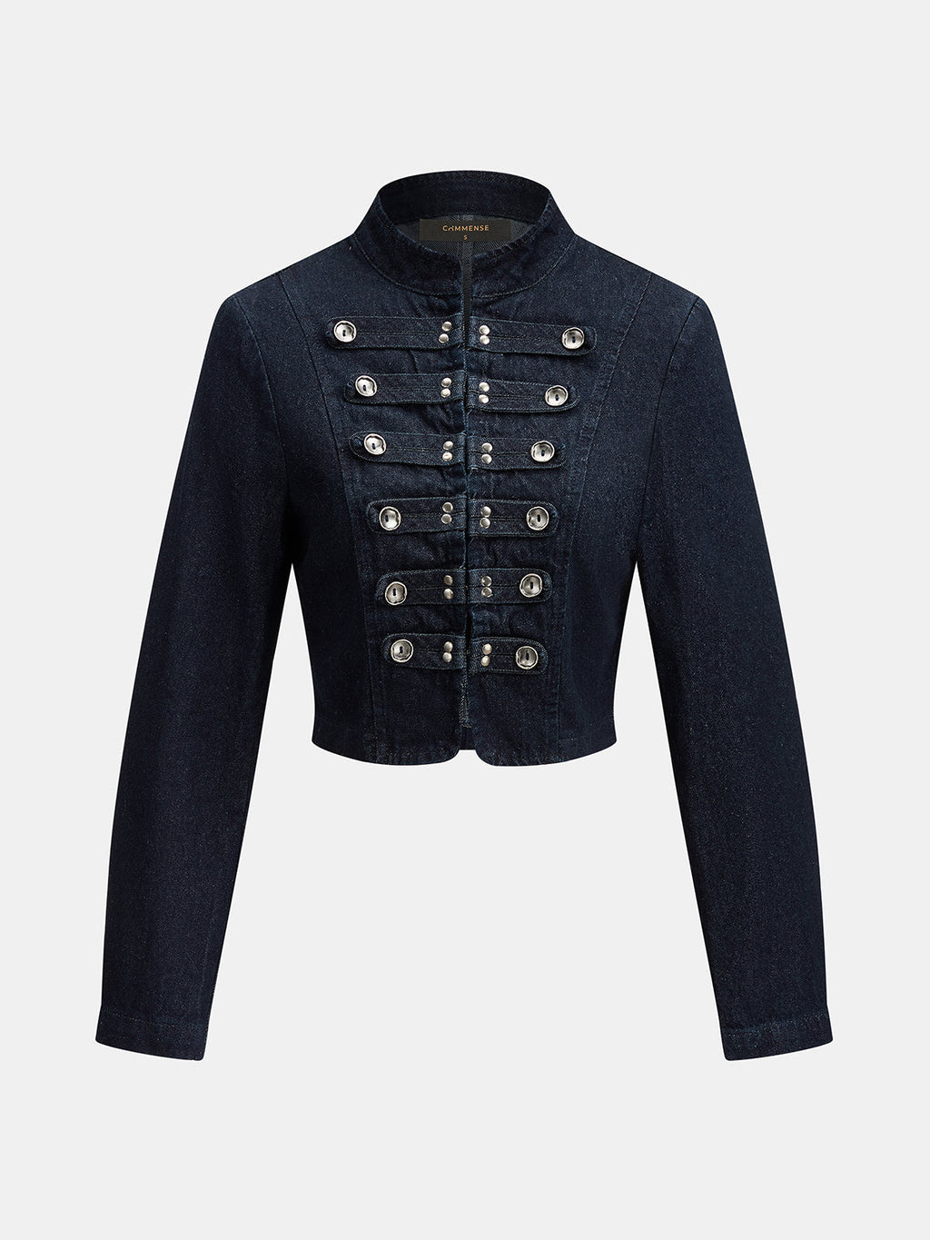 Veste en jean courte à col officier