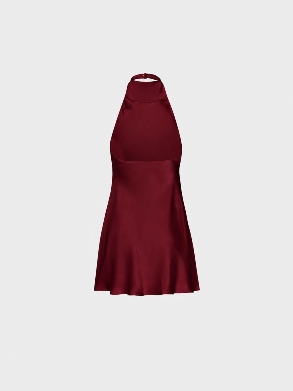 Robe courte satinée à encolure américaine et drapé effet bénitier