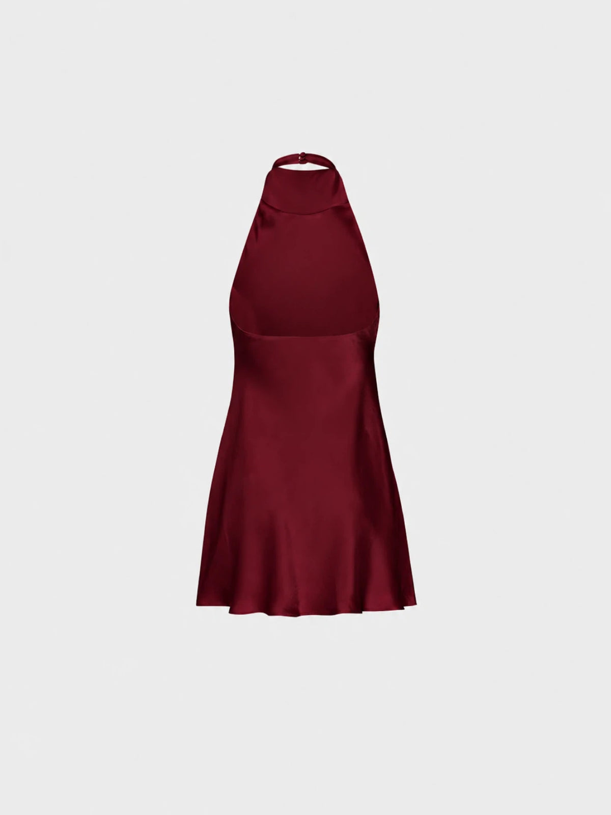 Robe courte satinée à encolure américaine et drapé effet bénitier