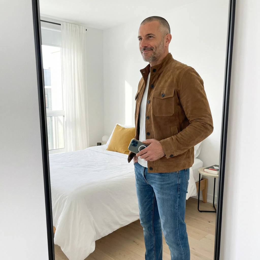 Veste MILANO en daim italien structuré