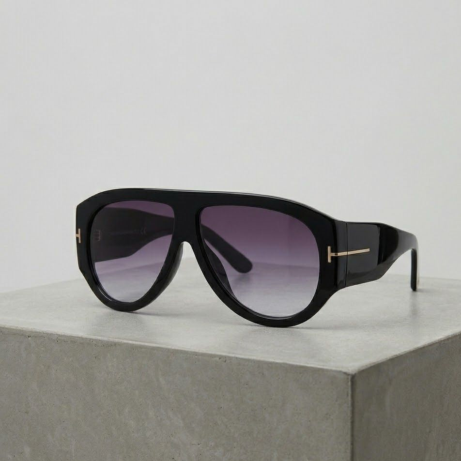 Lunettes rétro en ambre intense