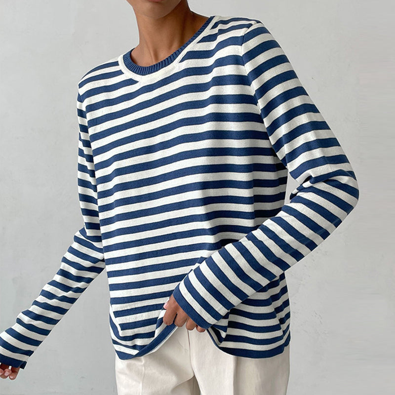Quintina - Élégant pull à manches longues avec motif rayé