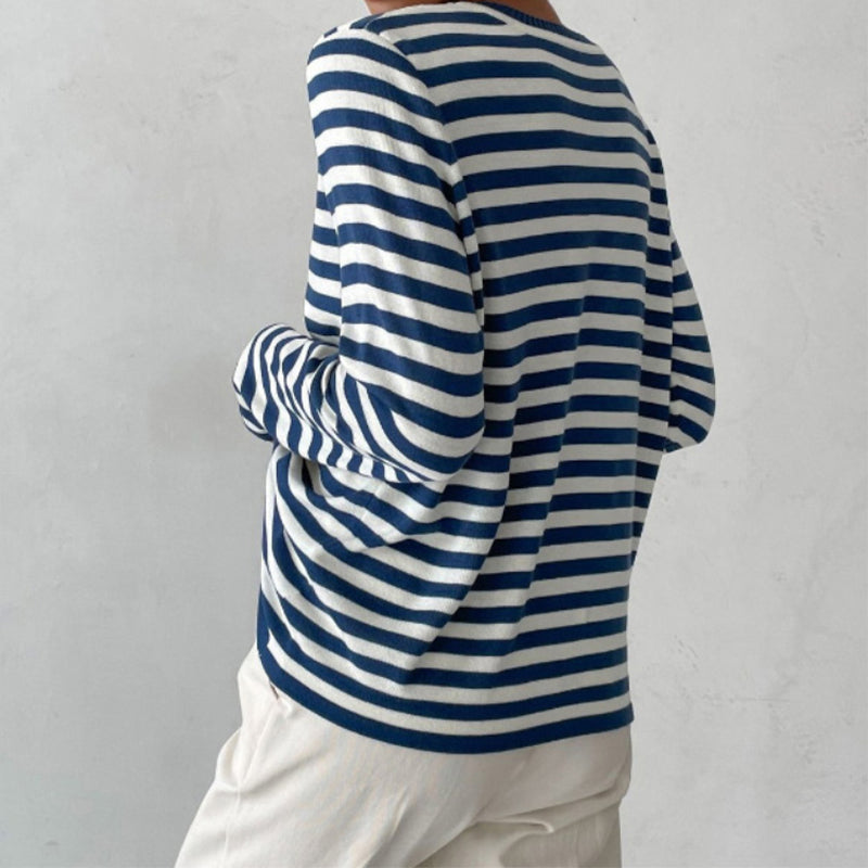 Quintina - Élégant pull à manches longues avec motif rayé