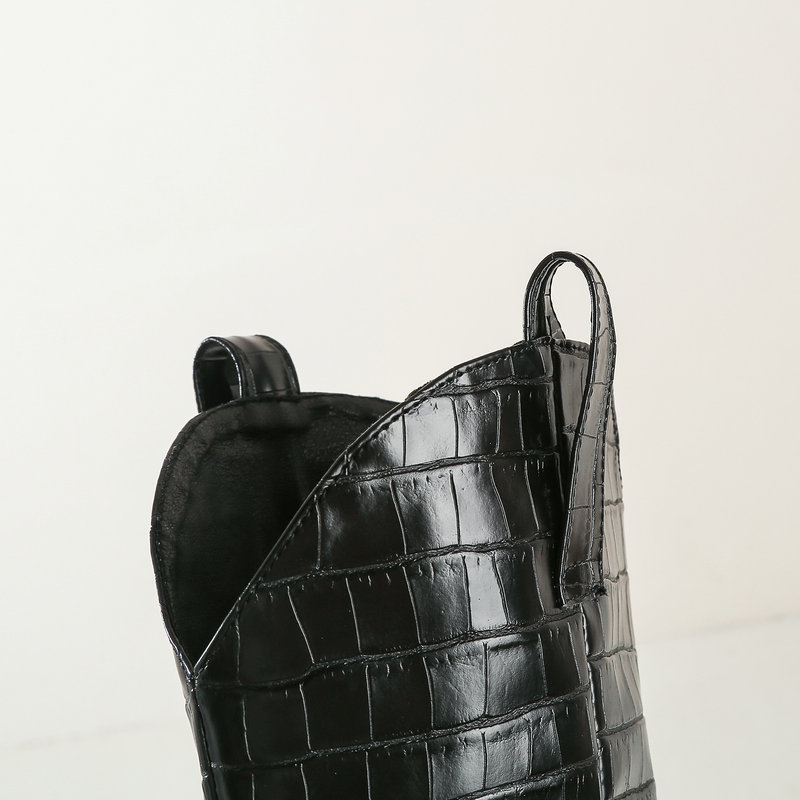 Bottes hautes style western effet crocodile