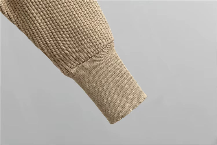 Ensemble en maille côtelée avec haut croisé et pantalon jogger
