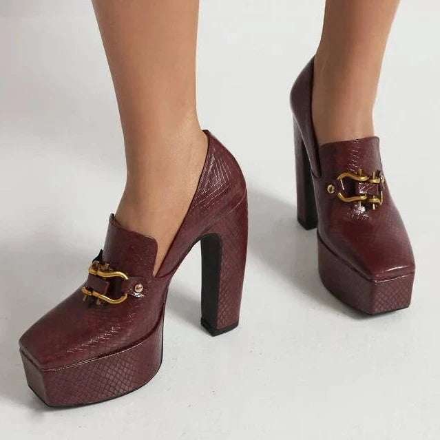 Mocassins à plateforme avec boucle