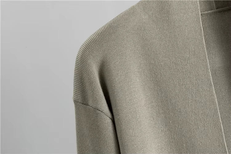 Ensemble 3 pièces en viscose avec haut côtelé et cardigan