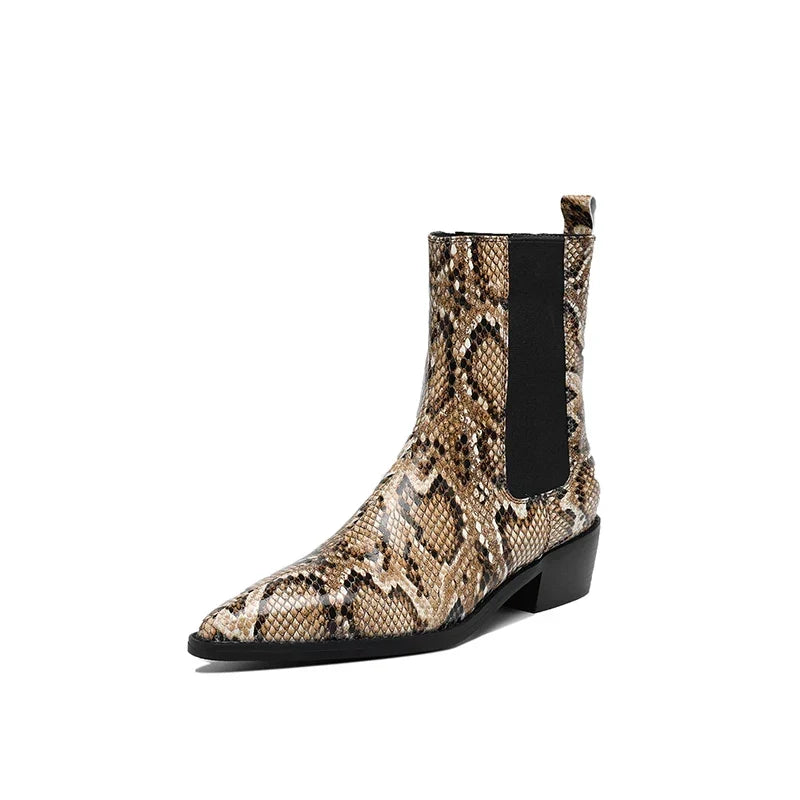 Bottines Chelsea à effet serpent