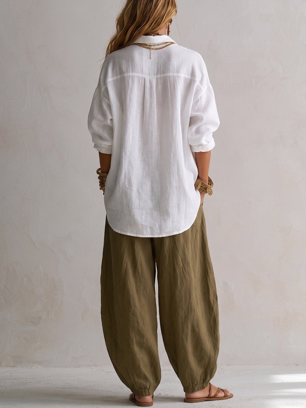 Ensemble pantalon bouffant coupe décontractée