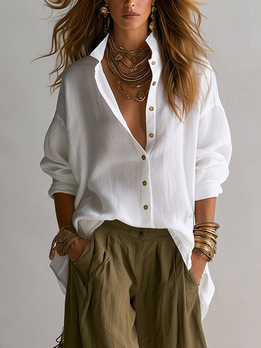 Ensemble pantalon bouffant coupe décontractée