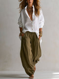 Ensemble pantalon bouffant coupe décontractée
