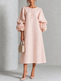 Robe midi à fleurs avec poignets