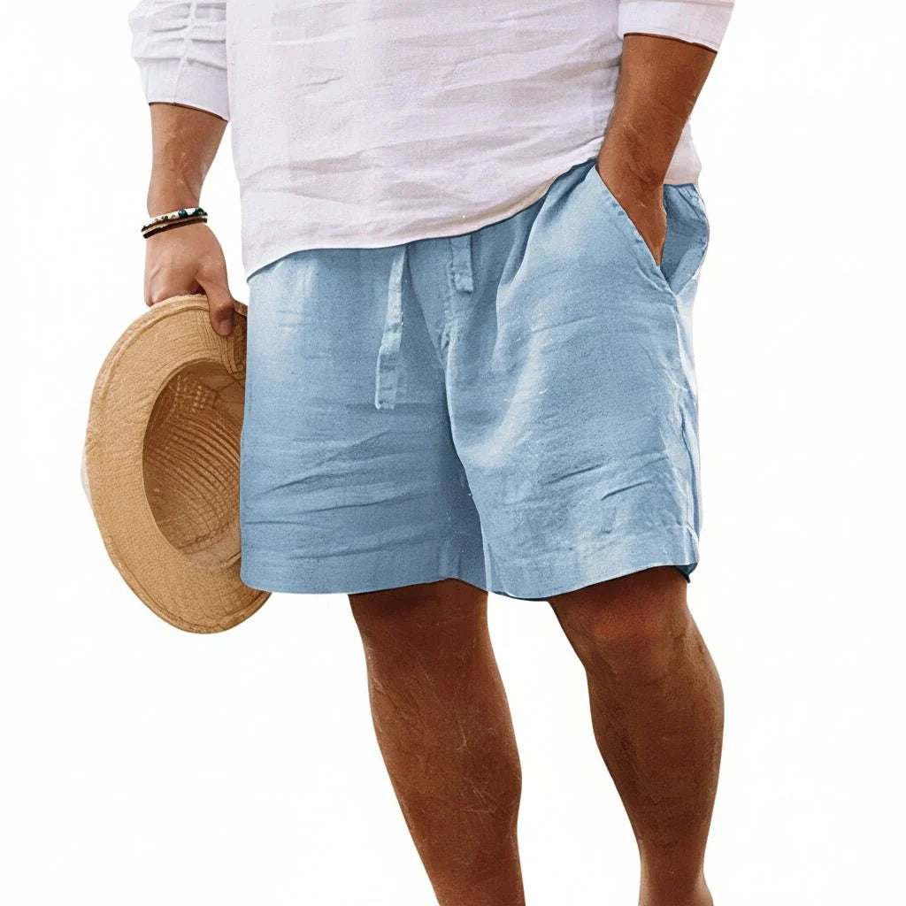 Shorts en coton et lin 1+1 GRATUIT