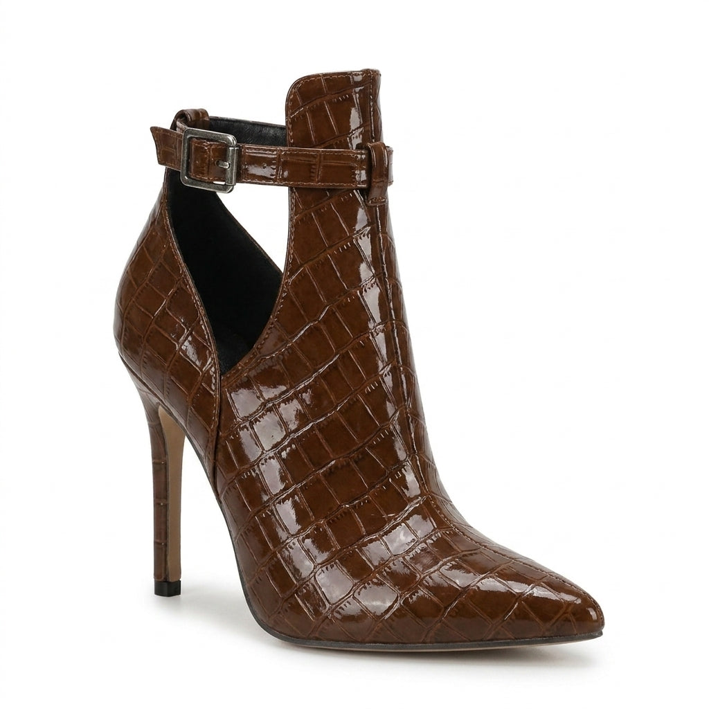 Bottines à découpes et boucle
