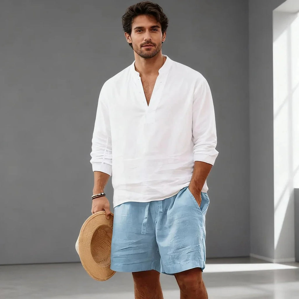 Shorts en coton et lin 1+1 GRATUIT