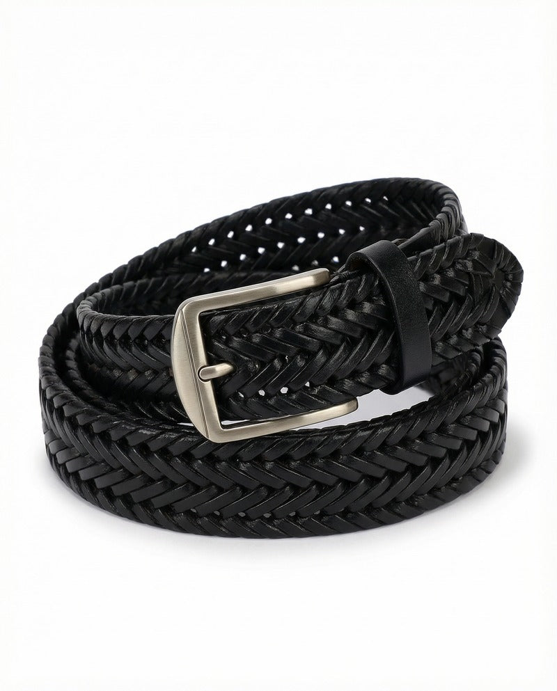 Ceinture tressée en cuir