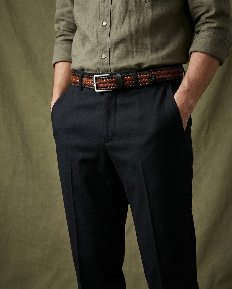 Ceinture tressée en cuir