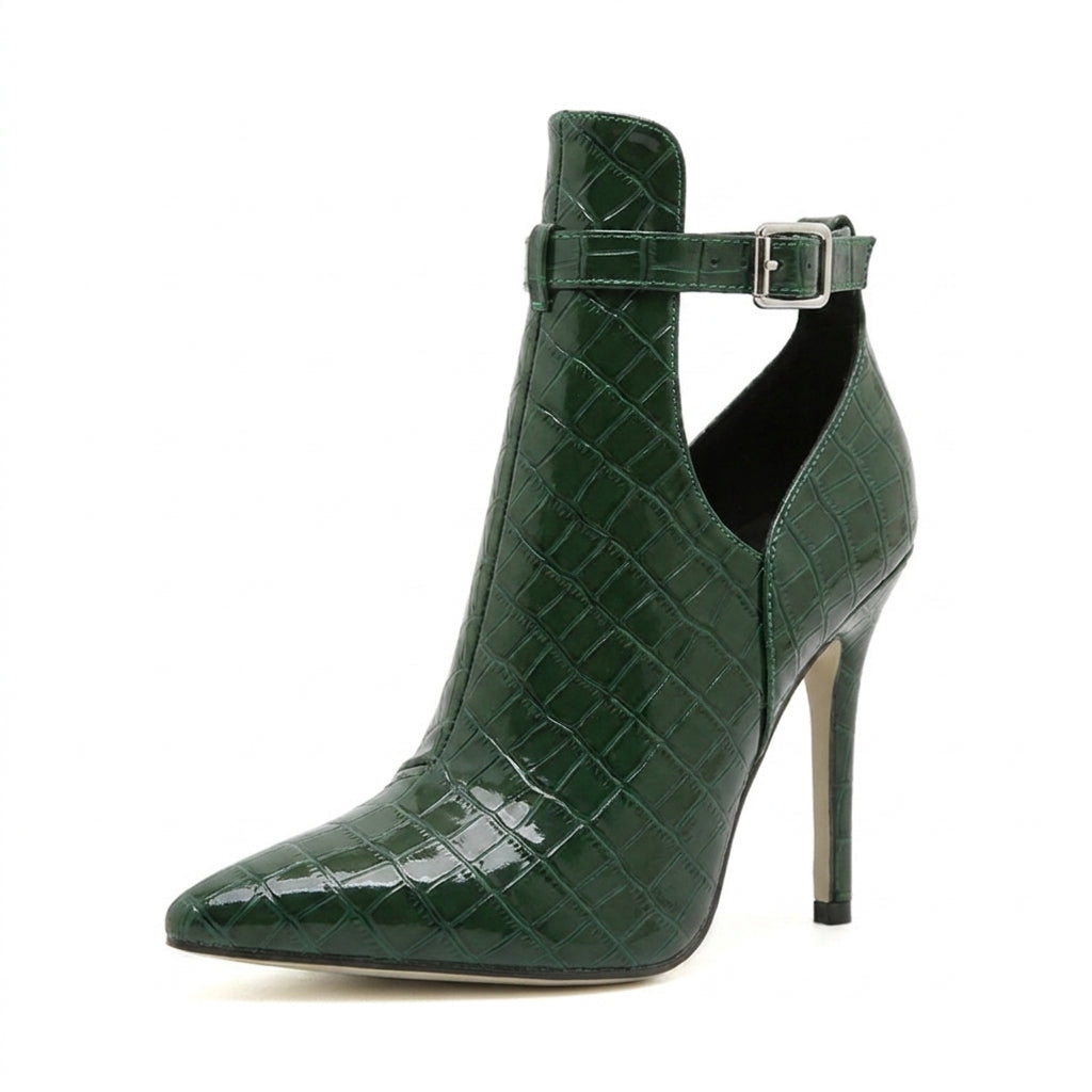Bottines à découpes et boucle