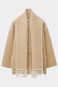 Manteau Pauline avec écharpe intégrée et silhouette fluide