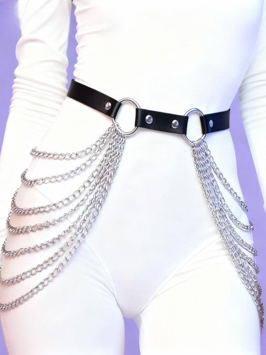 Ceinture à chaîne multicouche avec pompons