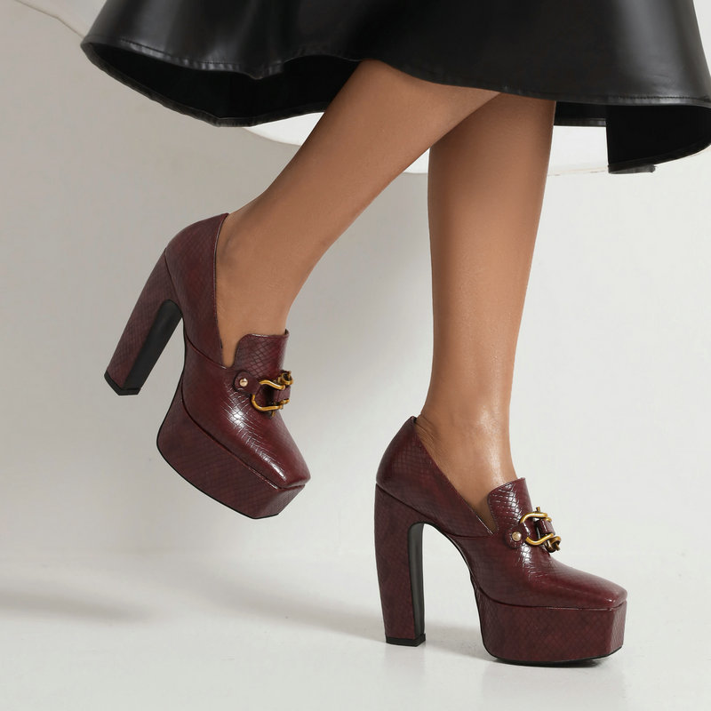 Mocassins à plateforme avec boucle