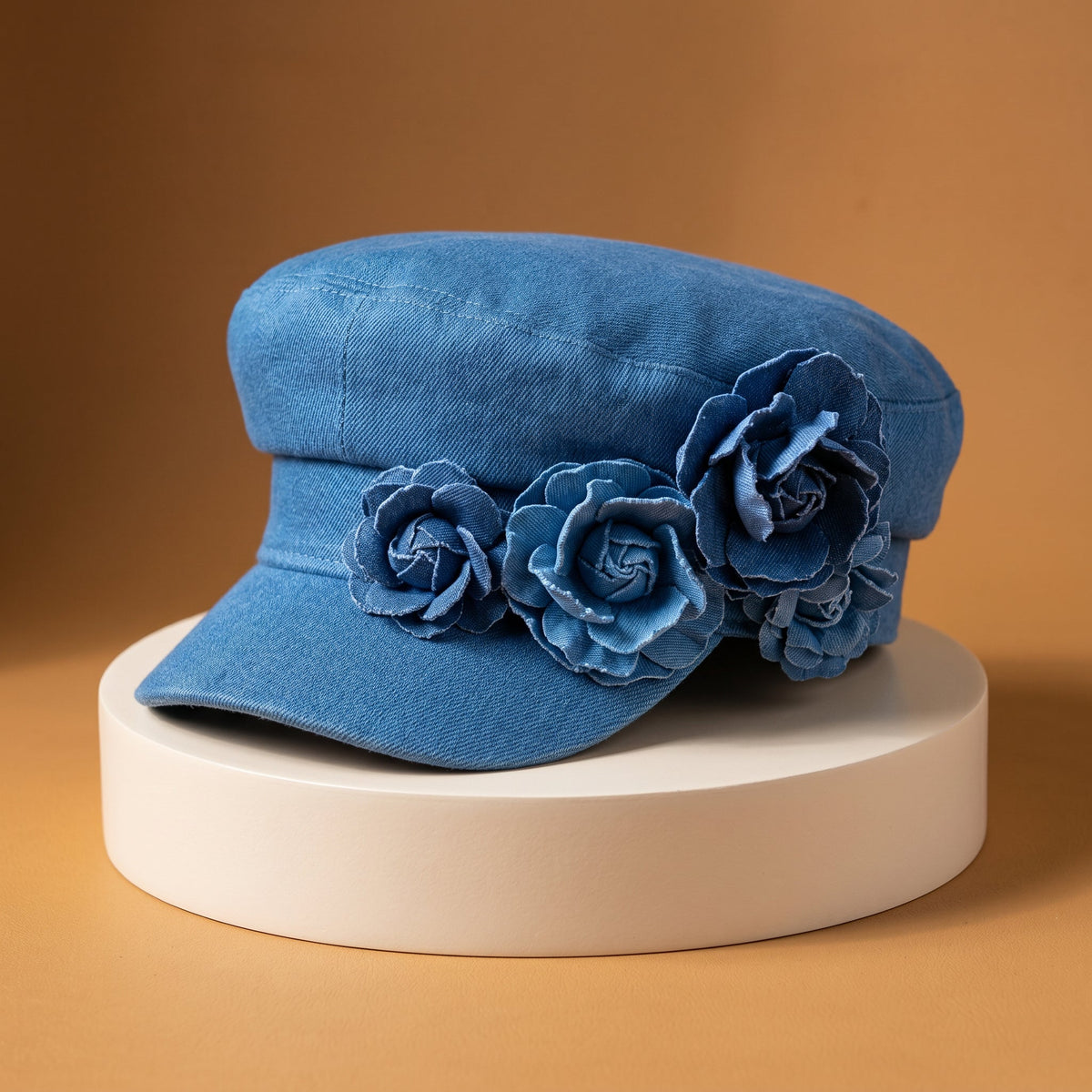 Nelisha - Casquette en jean à motifs floraux