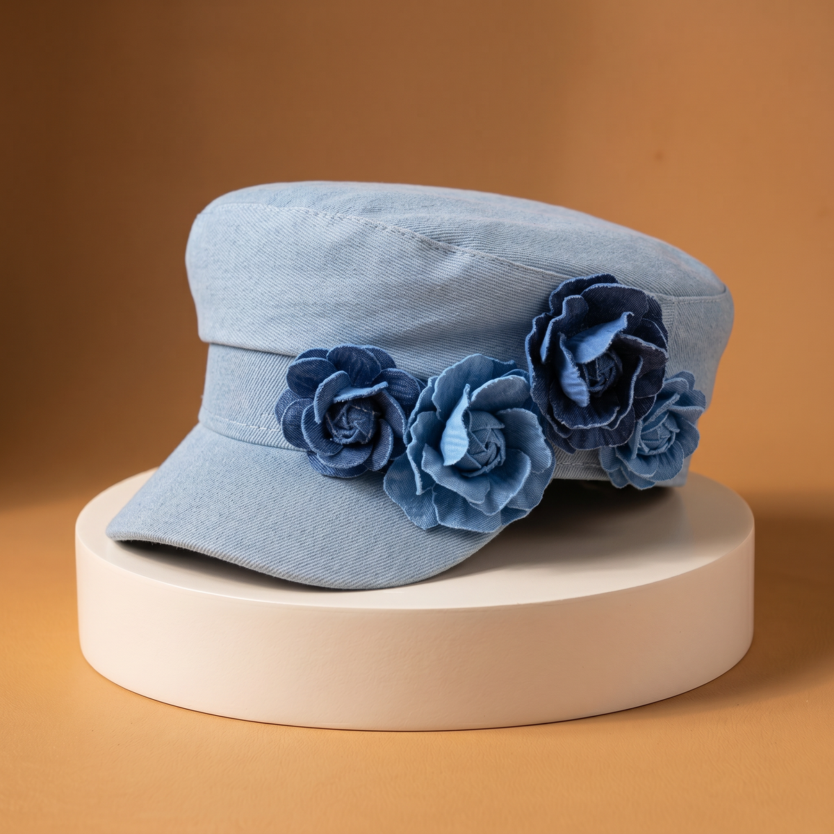 Nelisha - Casquette en jean à motifs floraux