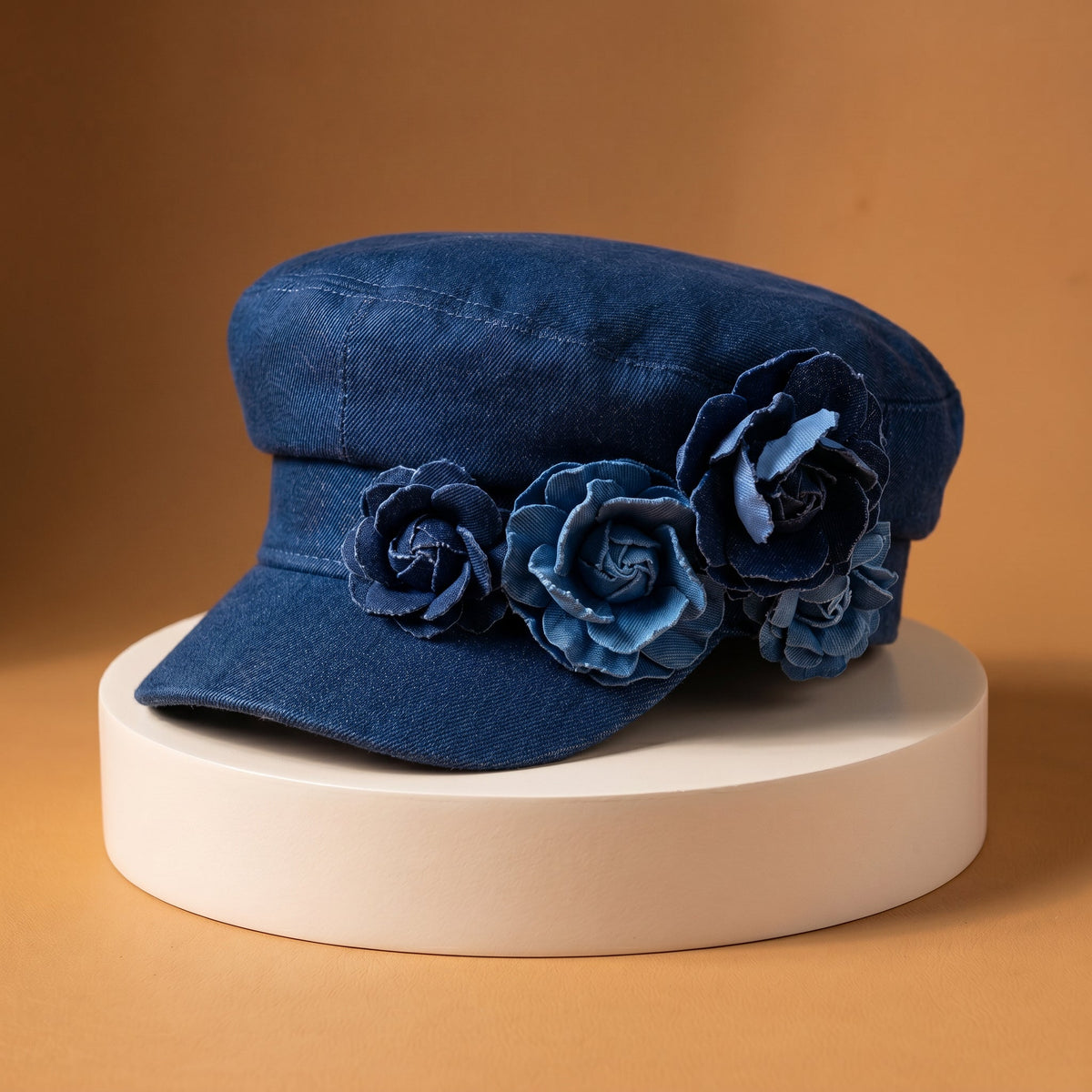 Nelisha - Casquette en jean à motifs floraux