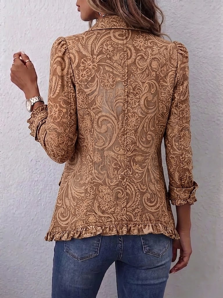 Veste florale vintage à volants