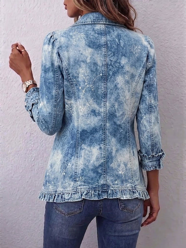 Veste botanique à dégradé et volants
