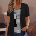 Thaminia - T-shirt à manches courtes effet superposé avec imprimé géométrique
