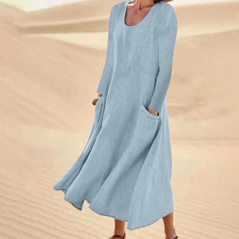 Robe classique unie en tissu naturel – un style intemporel pour toutes les occasions